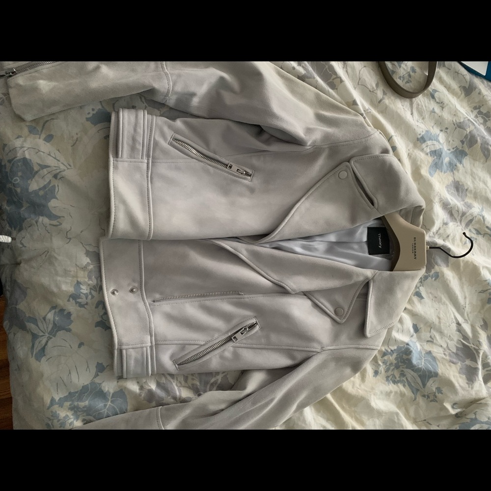 Theory seude motorcycle jacket